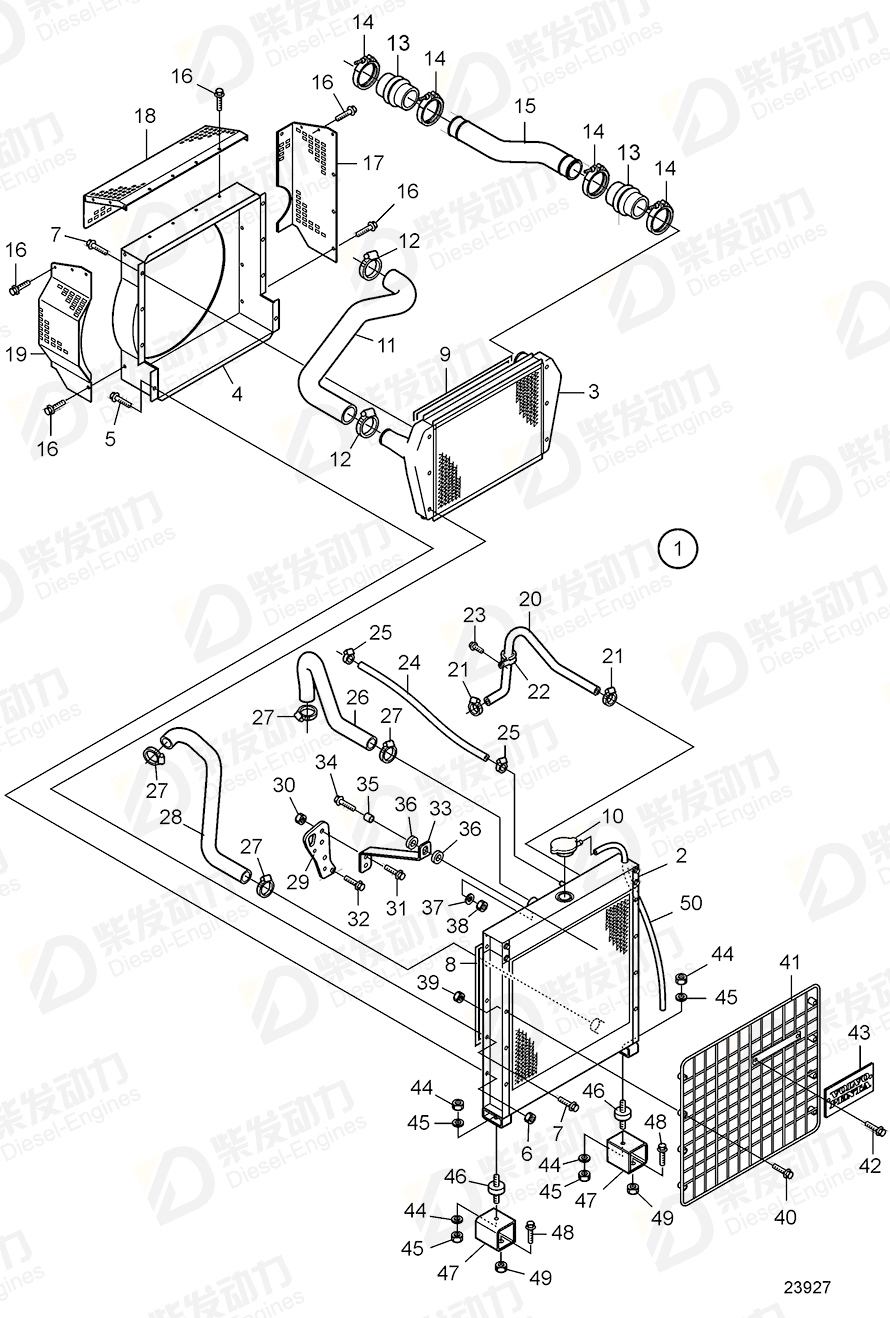 VOLVO Charge air cooler 3808952 Drawing